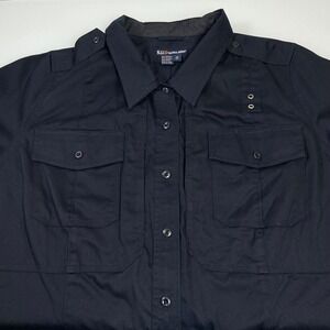 5.11 Tactical Mens 4X Tall Black Short Sleeve Uniform Shirt Hidden Pockets
